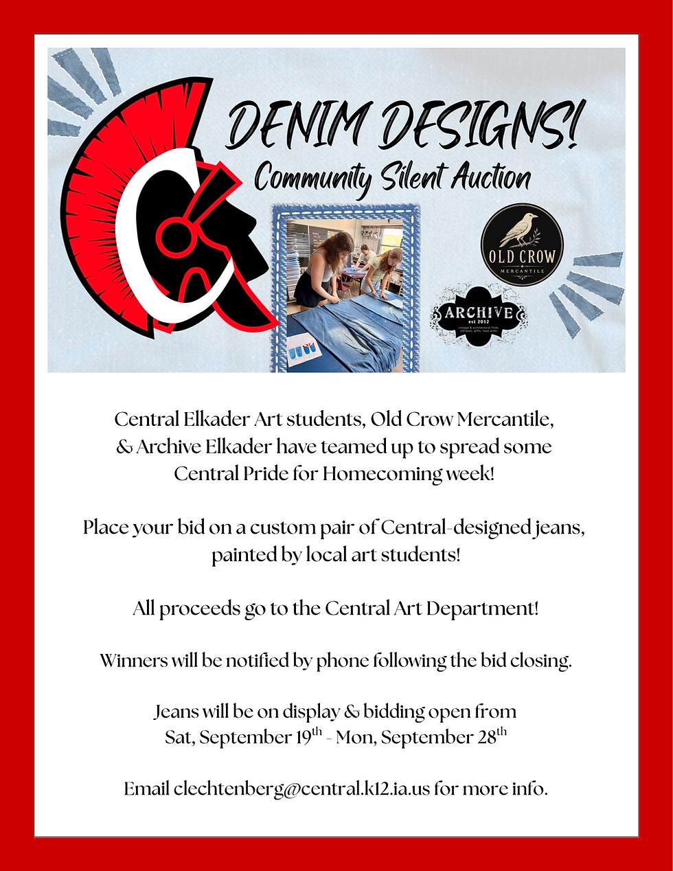 Central Art Students Teams Up For Denim Designs Community Silent Auction