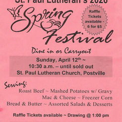 Saint Paul Lutheran Church in Postville will hold a Spring Festival on Sunday, April 12th