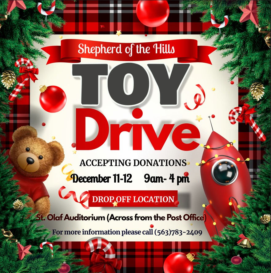 Shepherd of the Hills Toy Drive will be held on December 11th and 12th