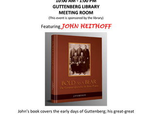 Guttenberg Library to host Author John Heithoff on Saturday, October 24th
