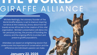 Colesburg Library to host World Giraffe Alliance Founder on Thursday, January 22nd