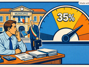 un funzionario del comune osserva la percentuale di riscossione