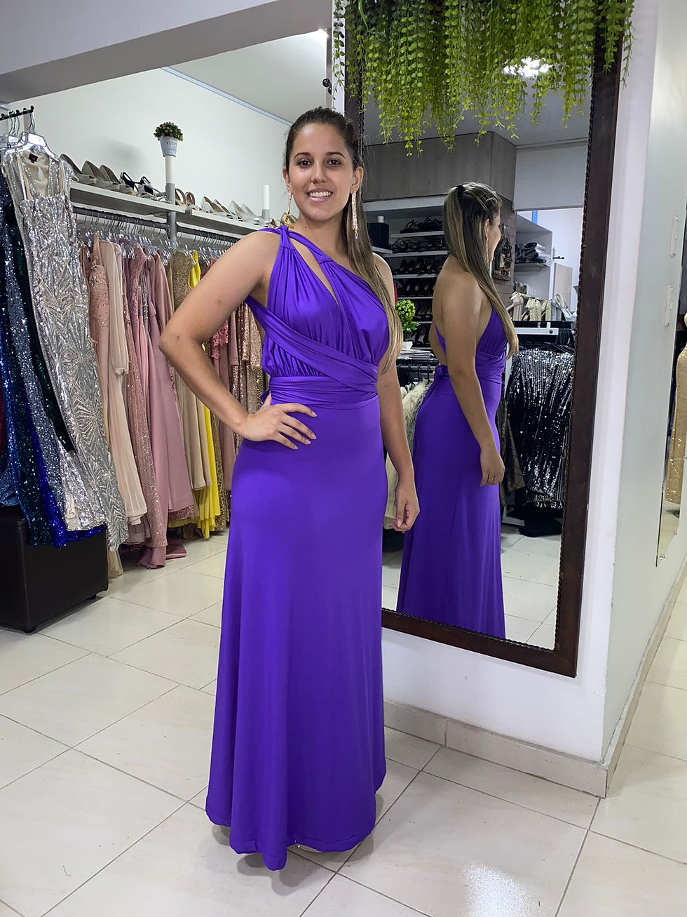 Miniatura: Vestido largo morado #4836