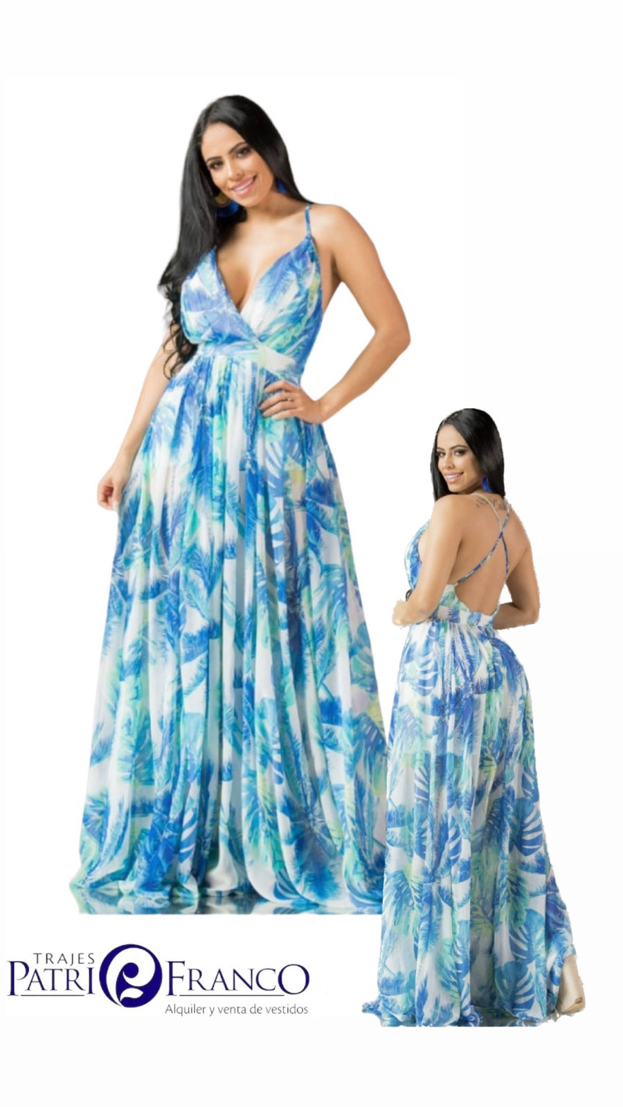 Vestido blanco - azul #4023