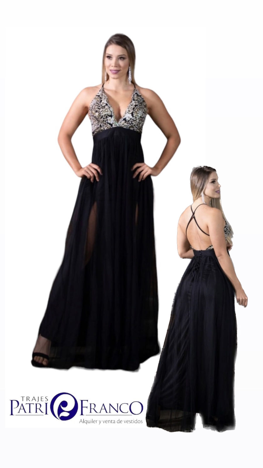 Vestido negro - dorado #4272