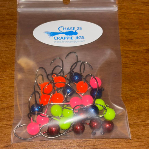 BALL HEAD JIG HOOKS - Std (25ct pack) | Chase25 Crappie Jigs