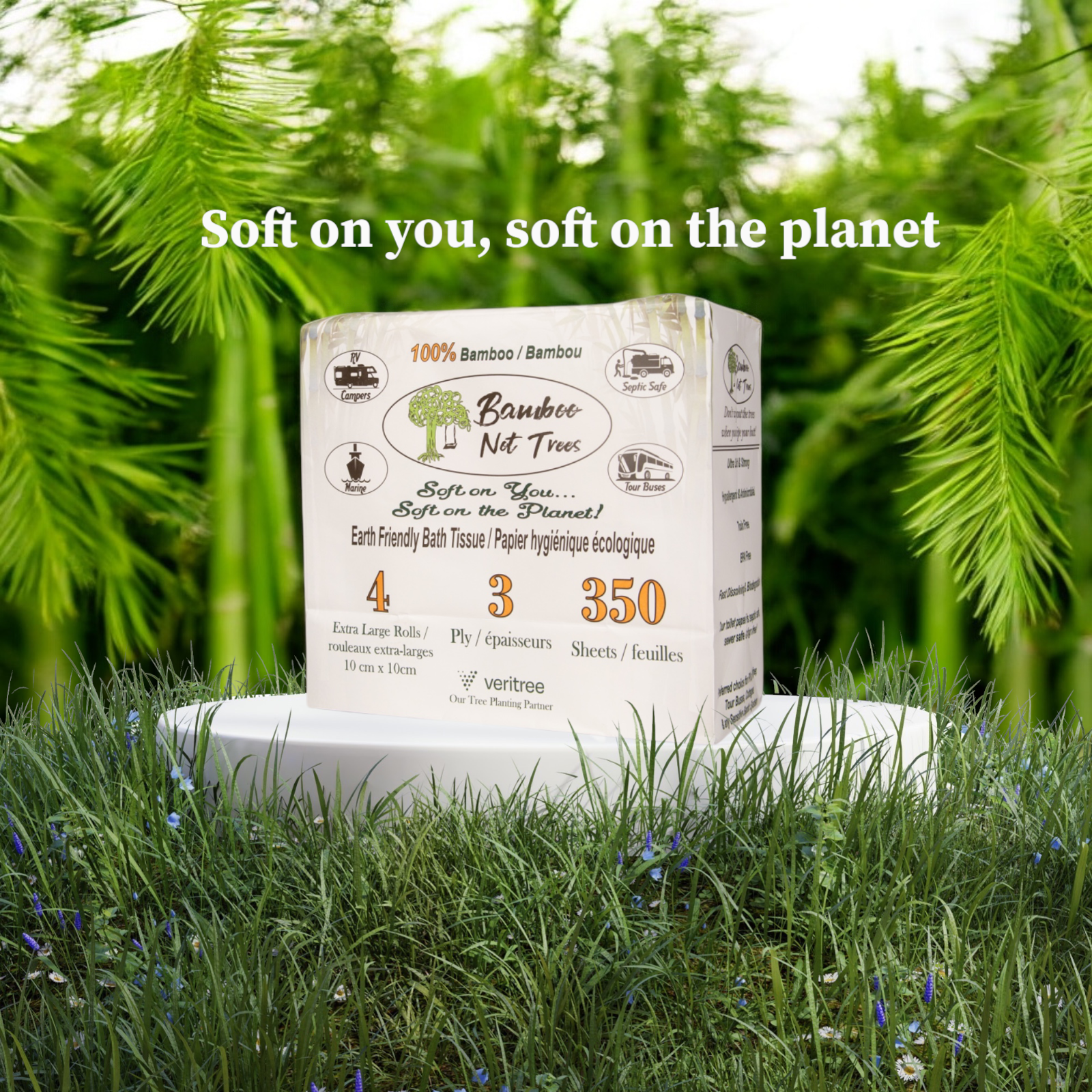 4 roll pack premium Bamboo toilet paper