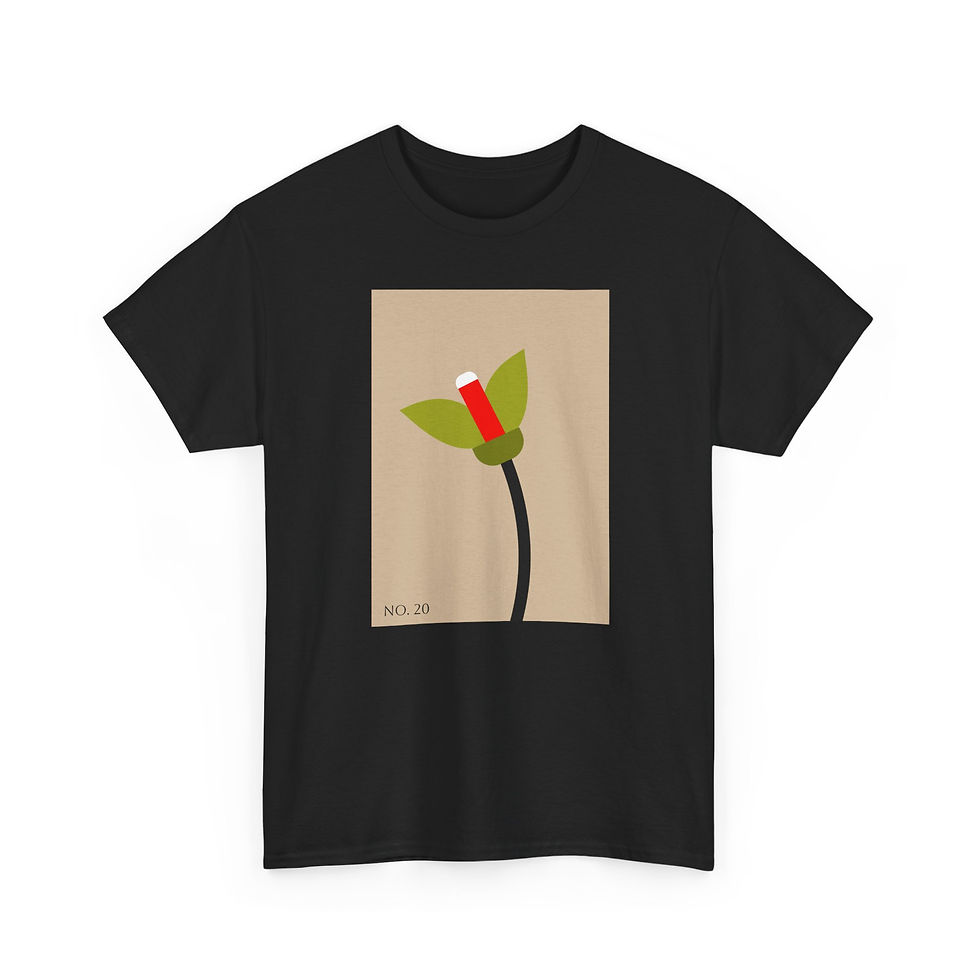Thumbnail: No. 20 Minimalist Floral Tee — Abstract Flower Bud Artsy Modern Graphic T-Shirt