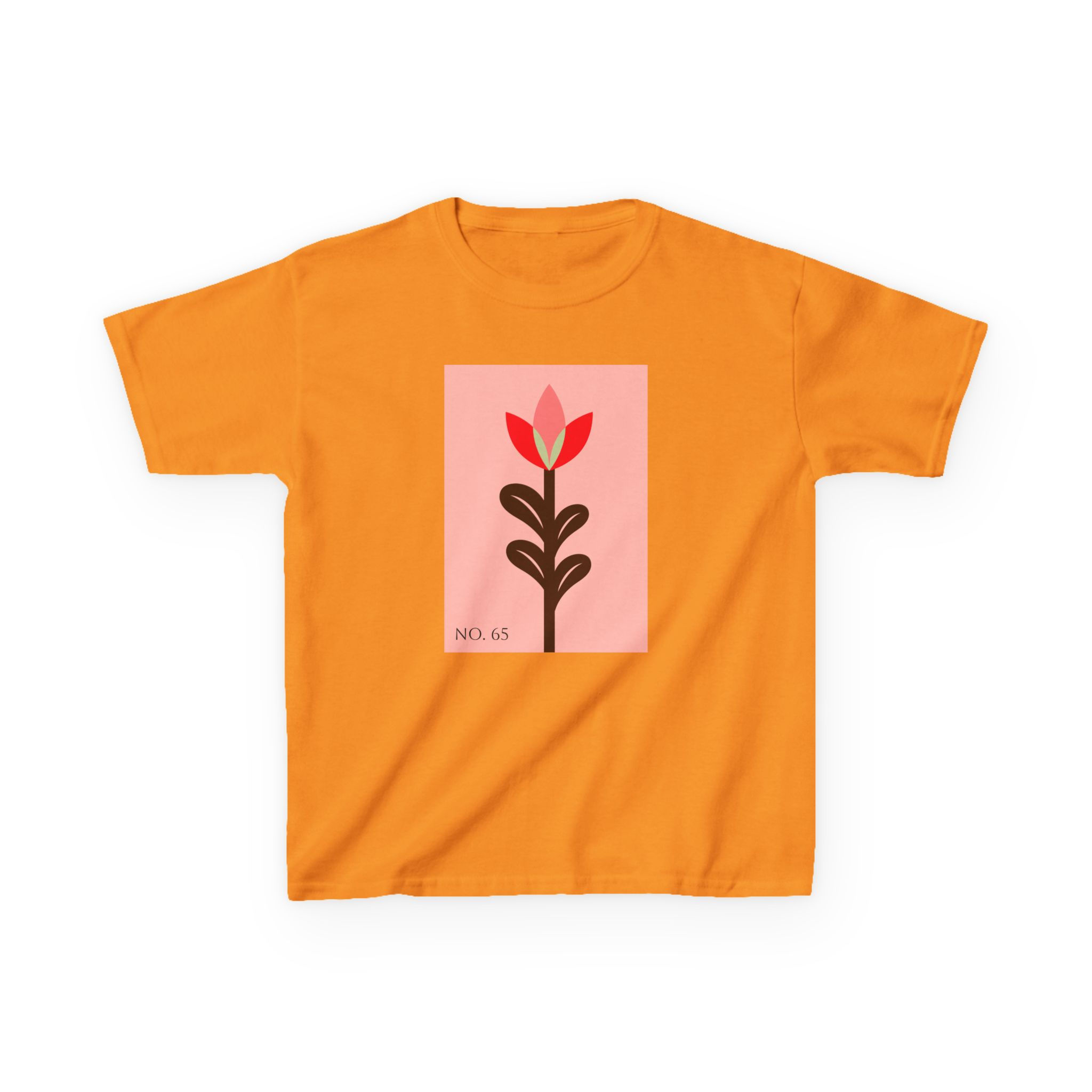 No. 65 LMNOP LITTLES Kids Floral Tee —Modern Artsy Tulip Graphic Kids T‑Shirt
