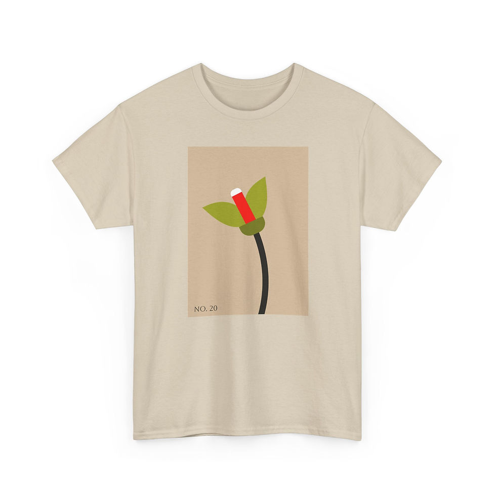 Thumbnail: No. 20 Minimalist Floral Tee — Abstract Flower Bud Artsy Modern Graphic T-Shirt