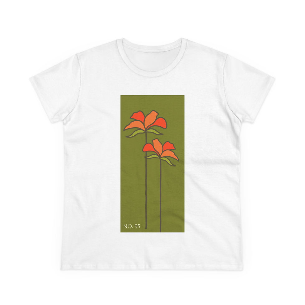 Thumbnail: No. 95 Floral Minimalist Tee — Retro Botanical Artsy Abstract Modern Bloom Shirt