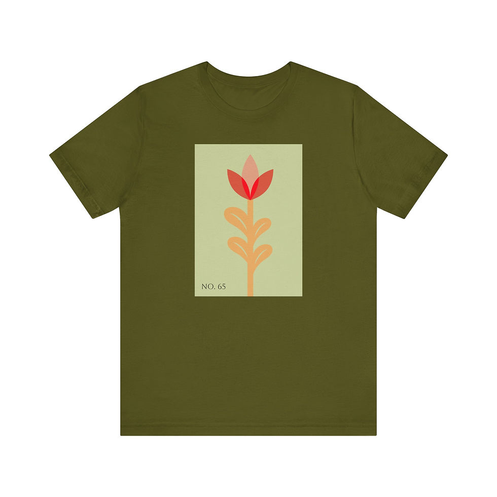 Thumbnail: No. 65 Minimalist Floral Tee — Retro Tulip Graphic T-Shirt