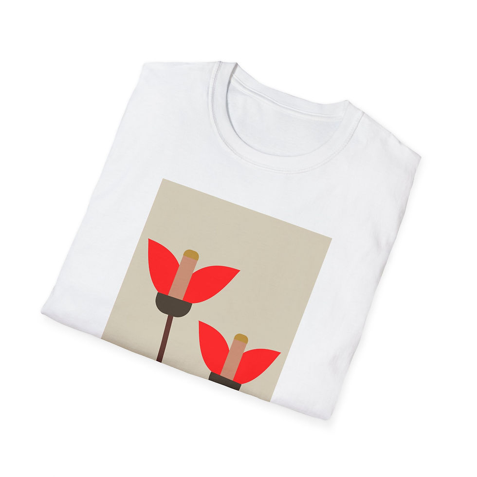 Thumbnail: No. 85 Minimalism Abstract Artsy Red Tulip Garden Graphic T-Shirt