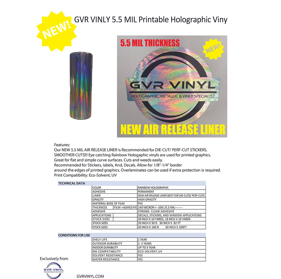 Thumbnail: 5.5 Mil Air Release Liner Holographic