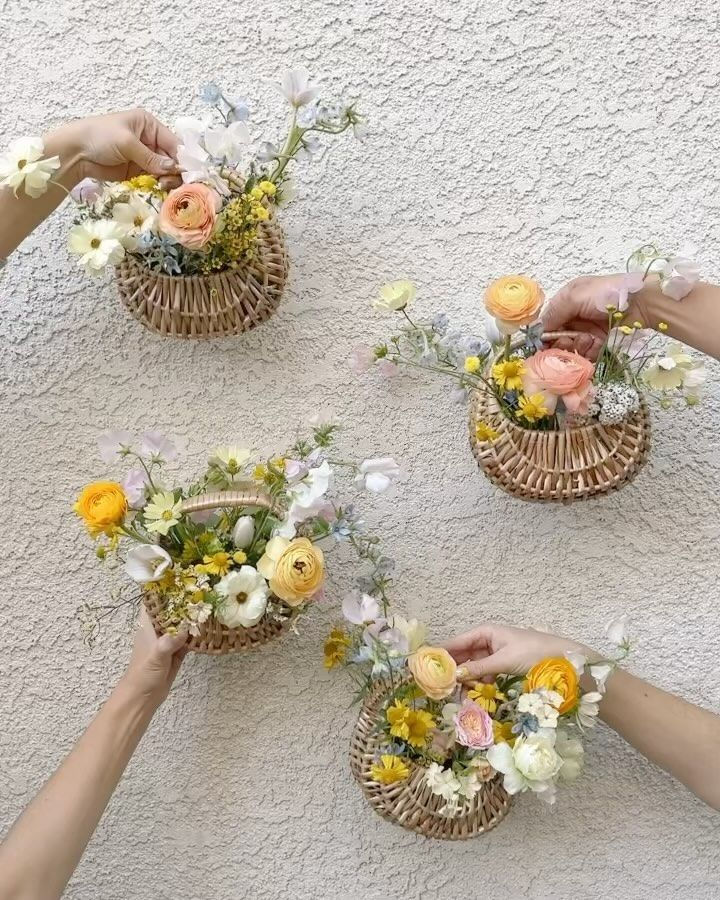 bridal baskets, bridesmaid baskets, bouquet baskets, bridal party