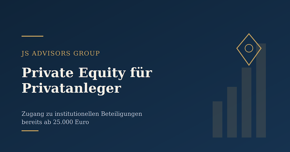 Bild mit Text: "Private Equity für Privatanleger"