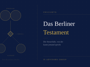 Titelbild mit der Aussage "Das Berliner Testatment"