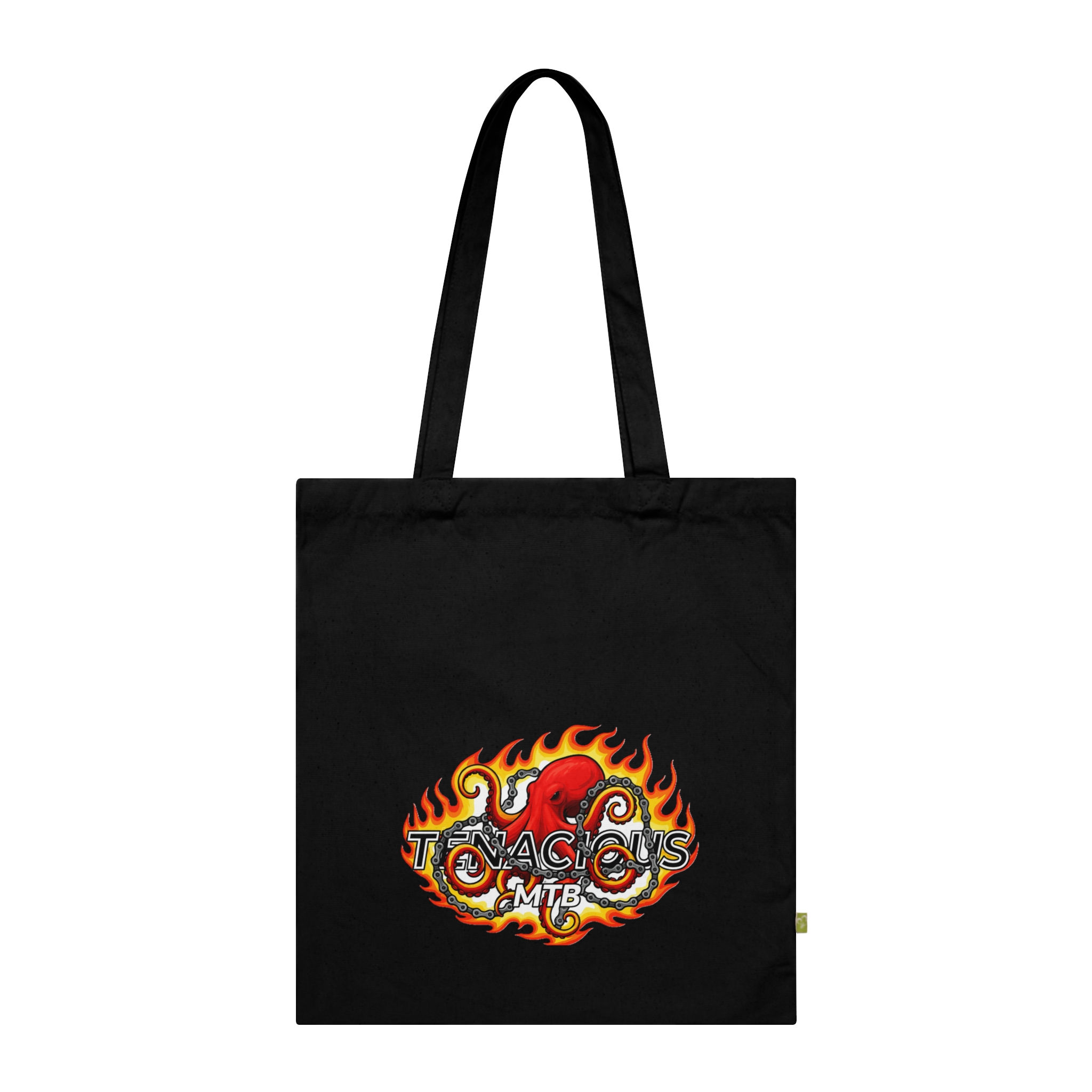 Tote Bag — 'Tenacious MTB' Flame Logo Organic Cotton Tote