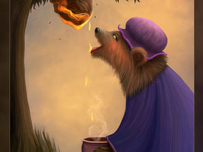 Nana Hunny Bear’s Morning Tea - Fantasy Art by Marisa Balletti-Lavoie