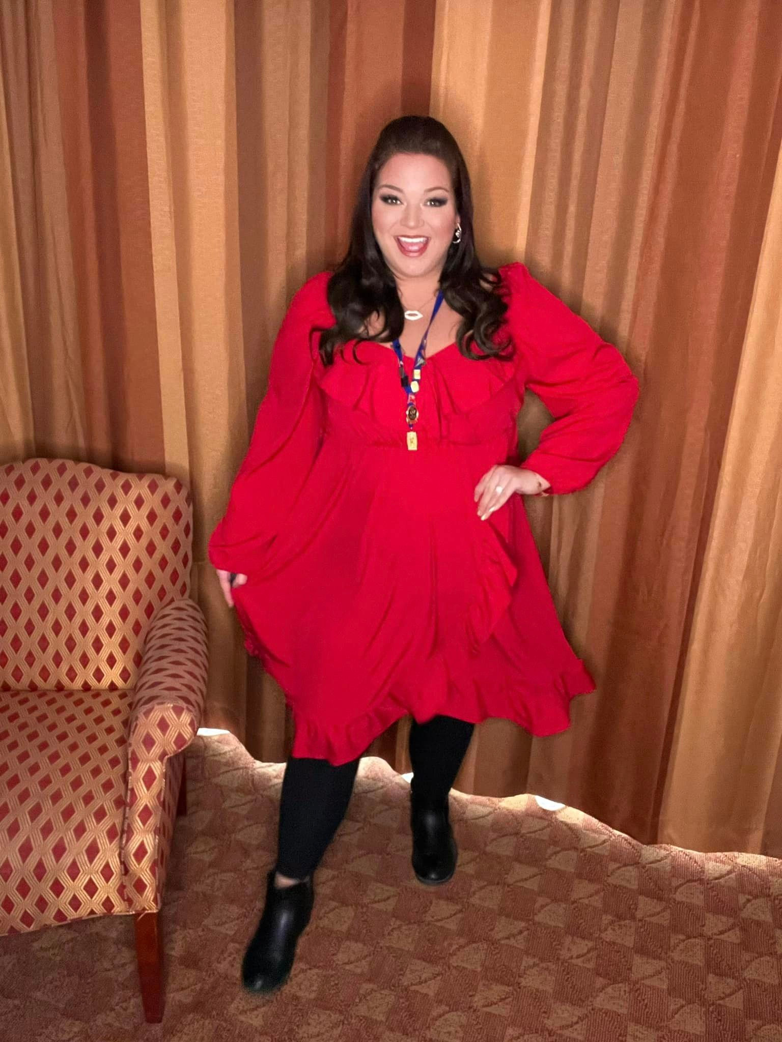 Red Ruffle Dress