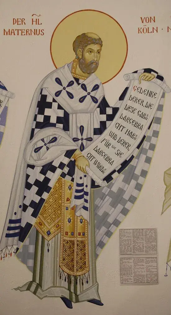 Hl. Maternus von Köln, Fresko in der orthodoxen Kirche der hl. Barbara in Krefeld