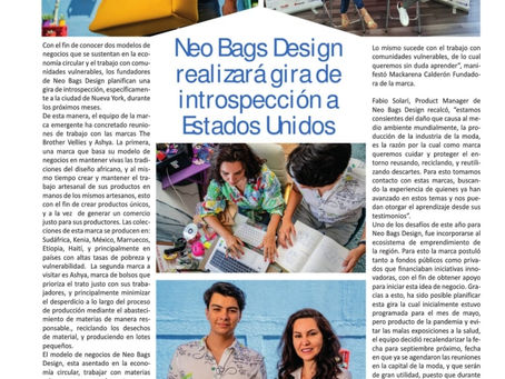 Neo Bags Design realizará gira de introspección a Estados Unidos