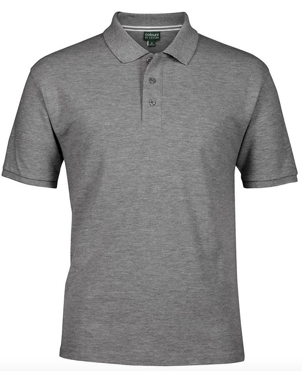 COLOURS OF COTTON PIQUE POLO - GREY MARLE