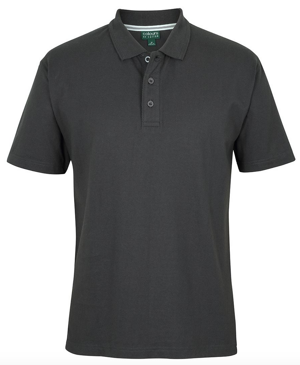 COLOURS OF COTTON JERSEY POLO - GUNMETAL