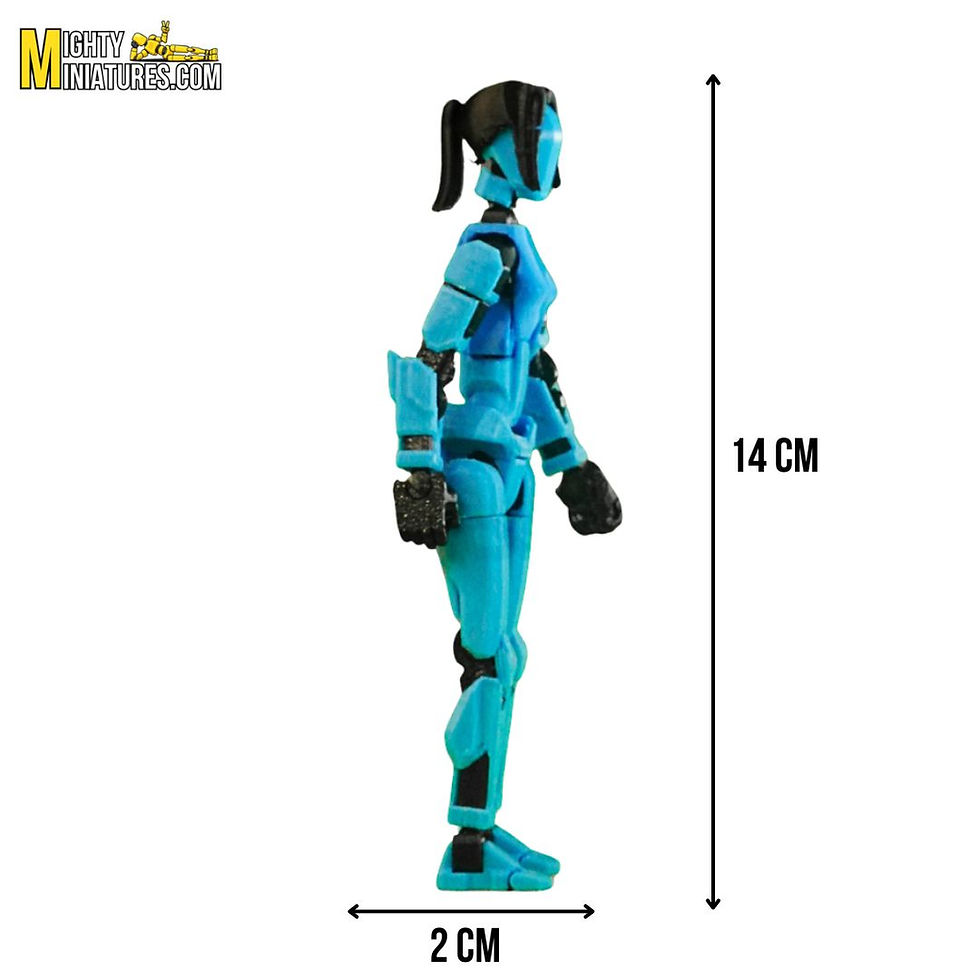 Thumbnail: Mighty Miniatures Cyber Nova She-Prime Action Figure – Fully Articulated Collectible (Teal & Black)  14 CM Poseable Model
