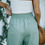 Thumbnail: LINEN DRAWSTRING PANTS WITH SIDE SLIT DETAIL - SAGE