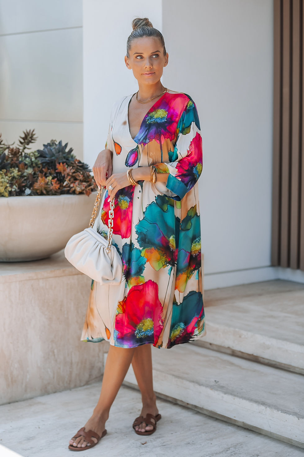 Thumbnail: FLOWER PAINT PRINT SHIRT DRESS