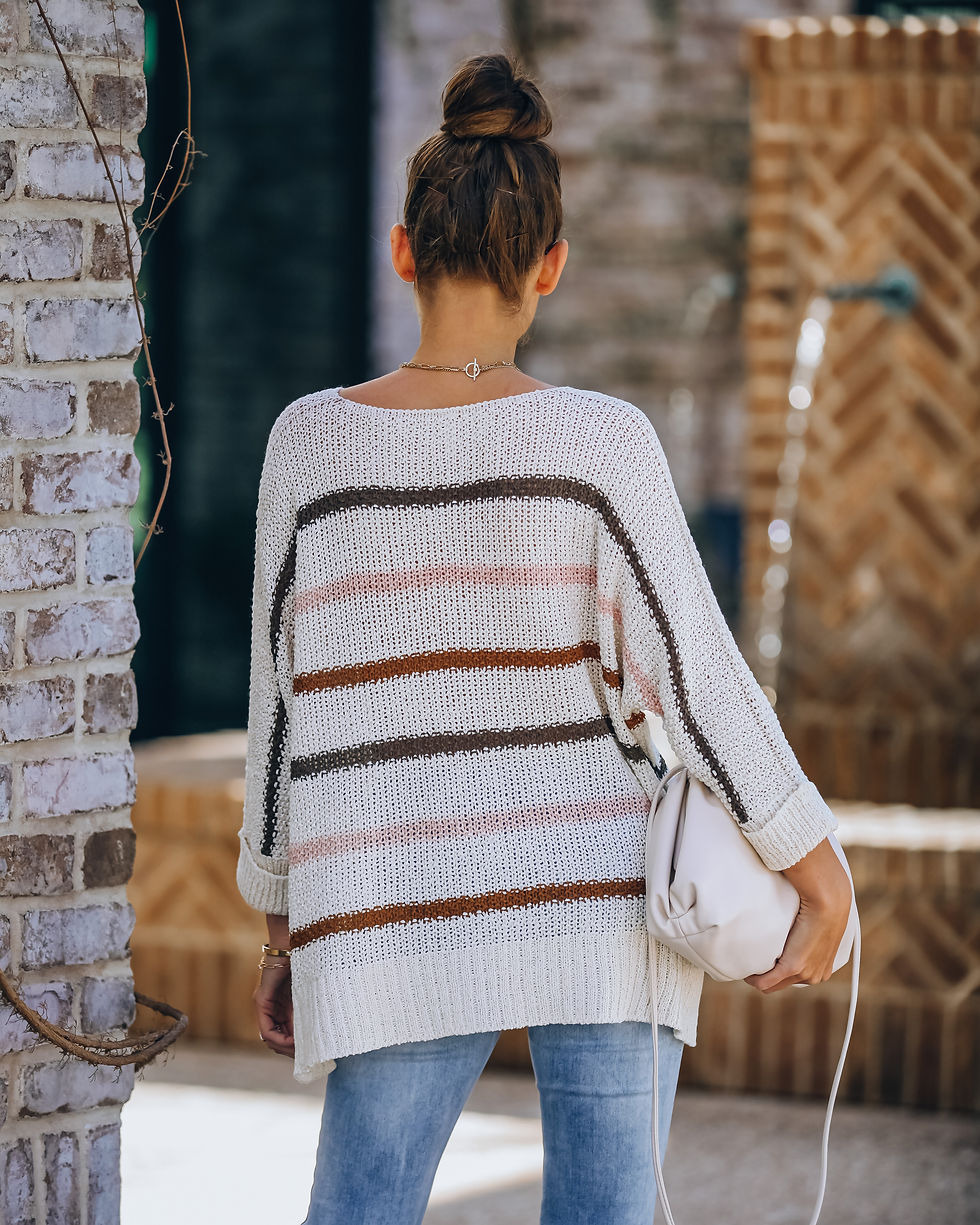 Thumbnail: STRIPE FINE RIBBON-YARN TOP