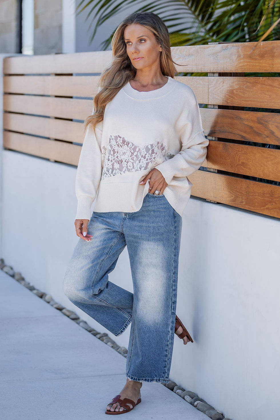 Thumbnail: SOPHIA LACE SWEATER TOP