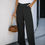 Thumbnail: PARTIAL ELASTIC WAIST PANTS - BLACK