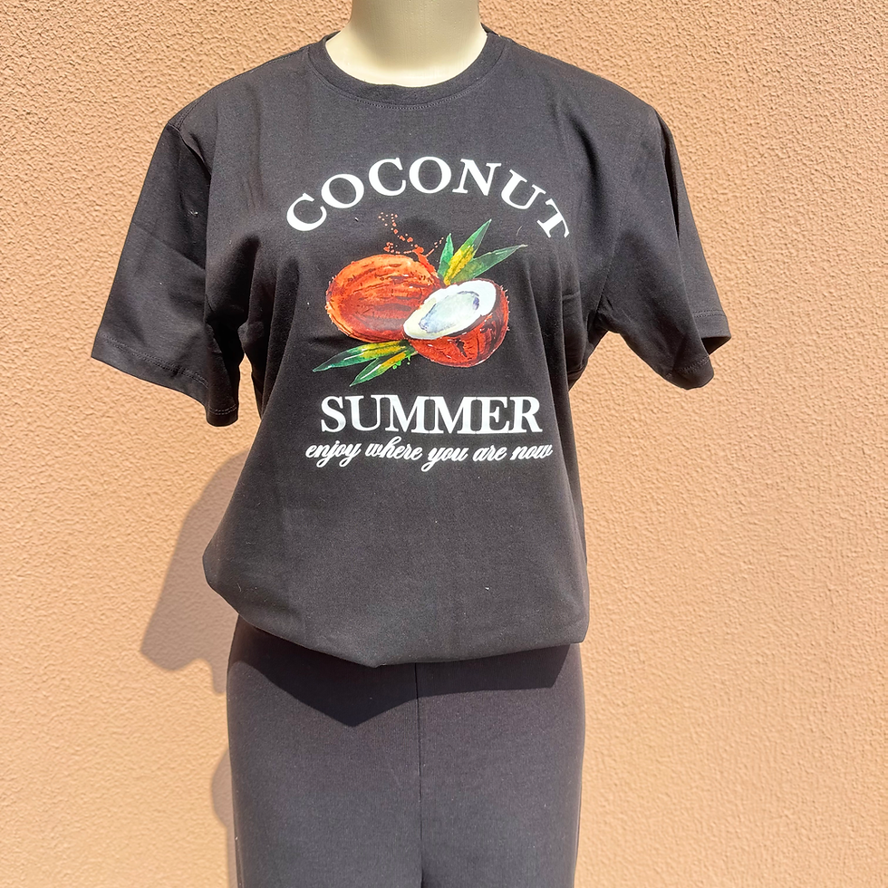 Miniatura: T-SHIRT PRETA ESTAMPA COCO TAM-G1