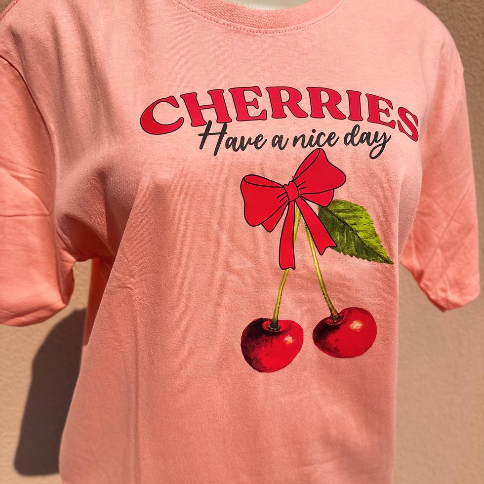 Miniatura: T-SHIRT SALMAO - ESTAMPA CEREJA TAM G