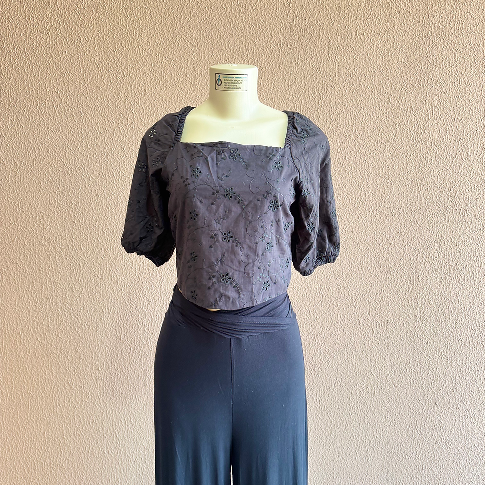 Miniatura: CROPPED EM LAISE - PRETO - TAM G