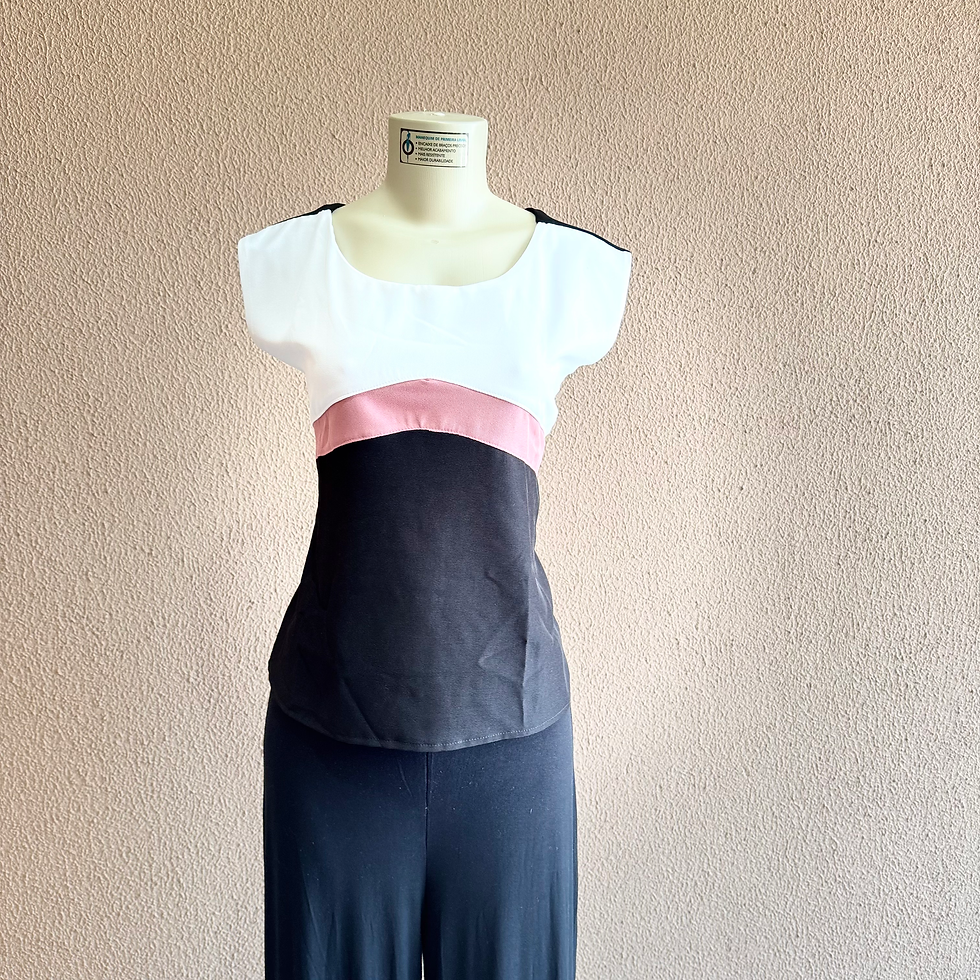 Miniatura: REGATA EM CREPE - TRICOLOR - TAM EG