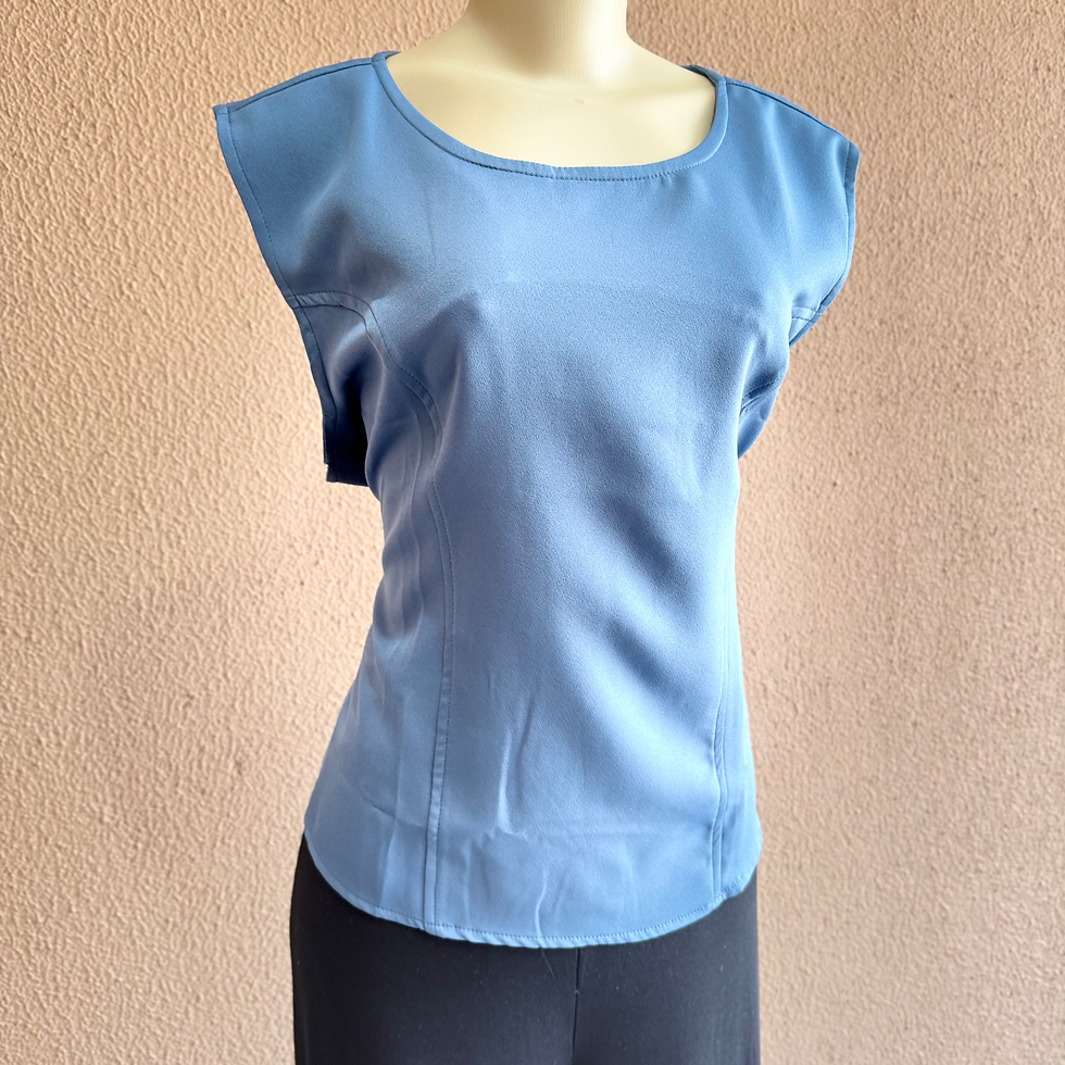 Miniatura: REGATA EM CREPE - PETROLEO - TAM GG