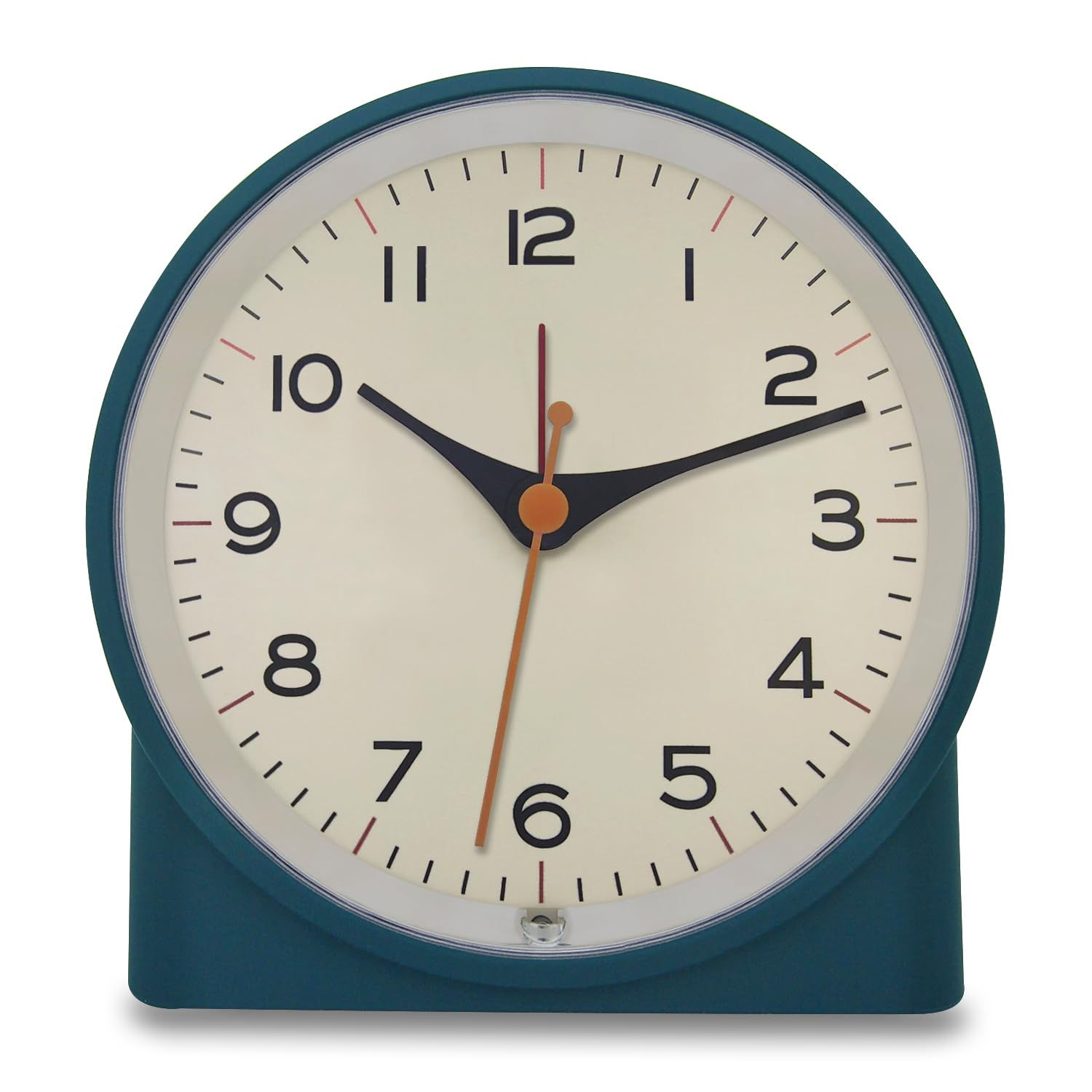 Königswerk Loud Music Analog Alarm Clock, 4 inch Silent Small Clock, Blue