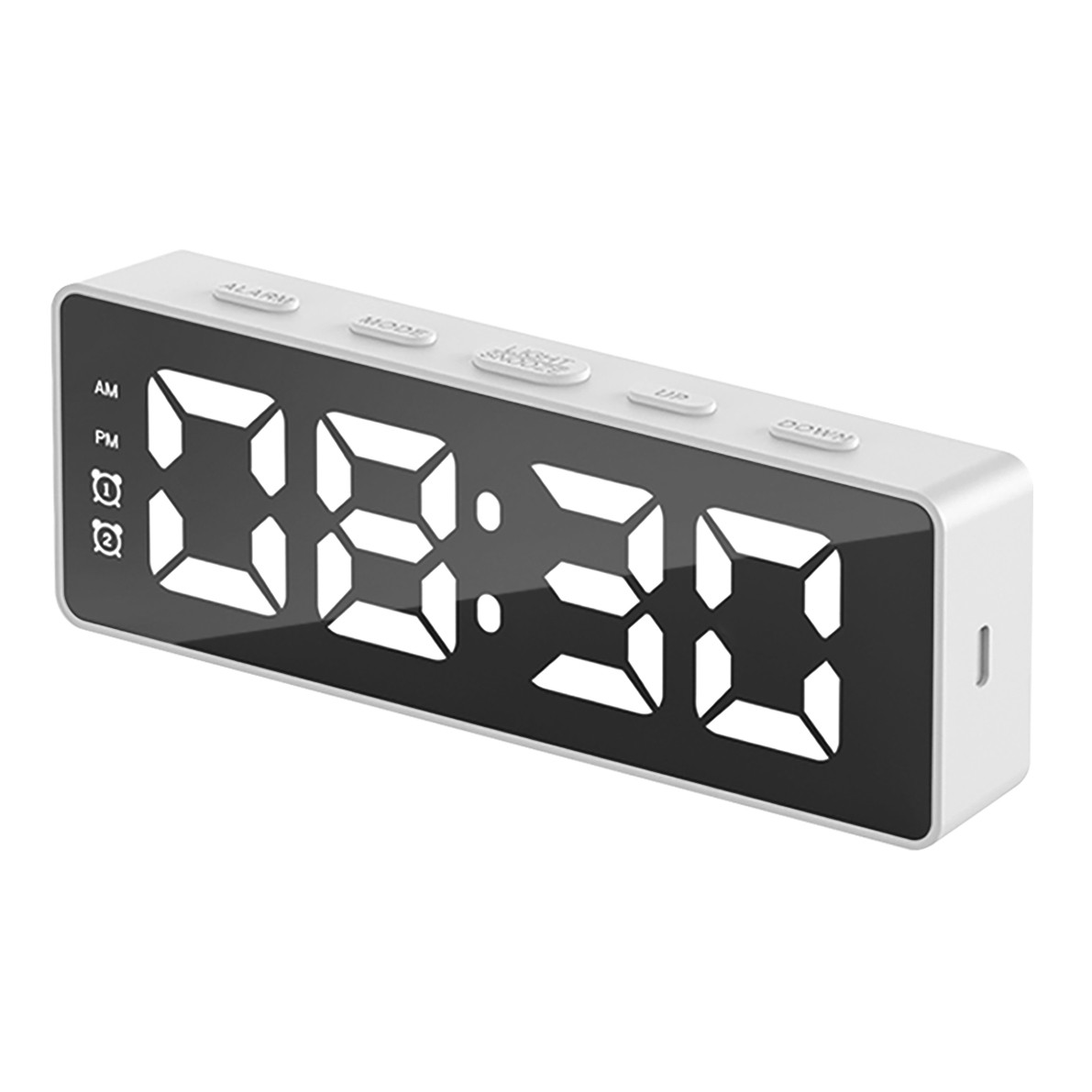 Königswerk LED Mirror Digital Alarm Clock, White