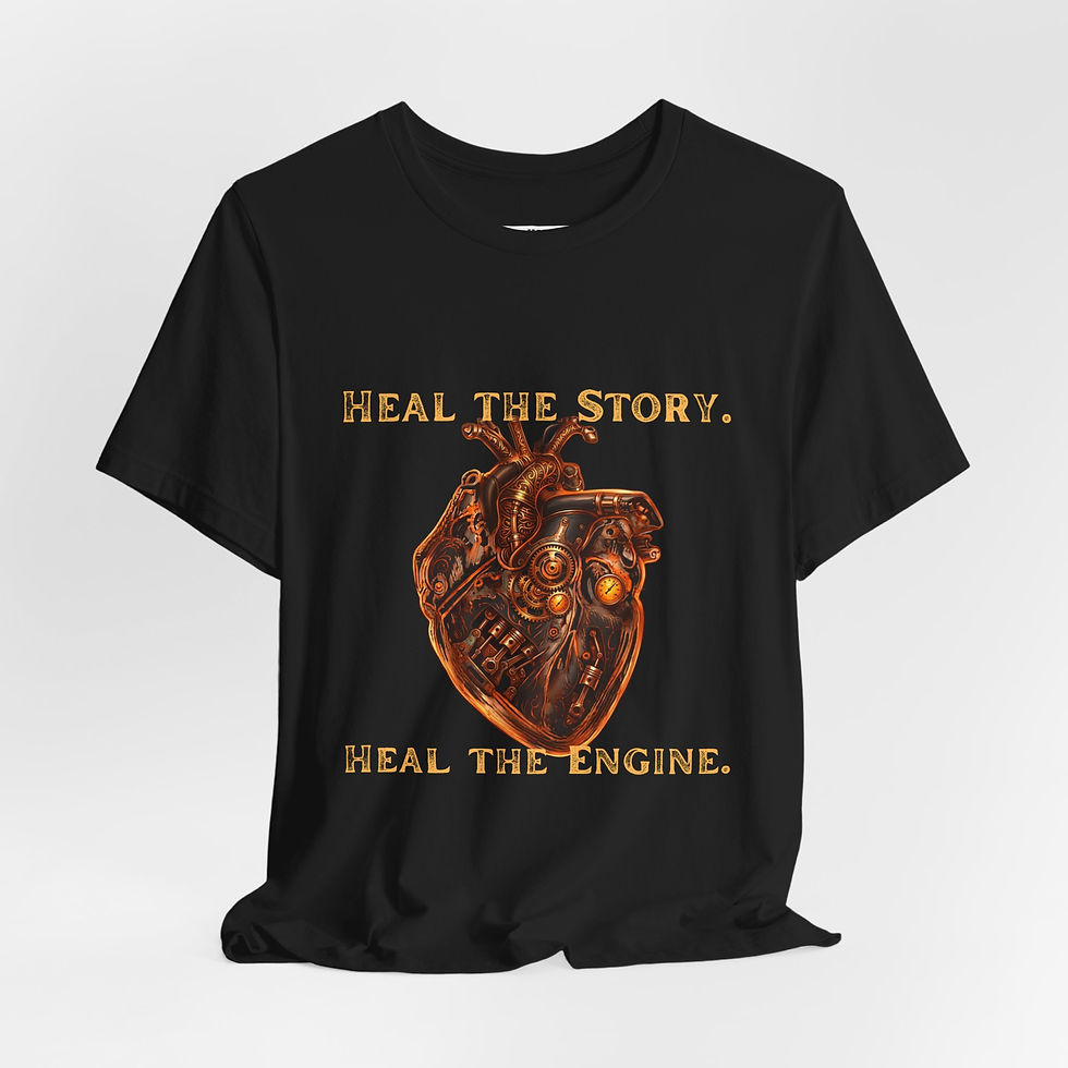 Thumbnail: Heal the Story, Heal the Engine Tee — Anatomical Heart & Gear Graphic Shirt