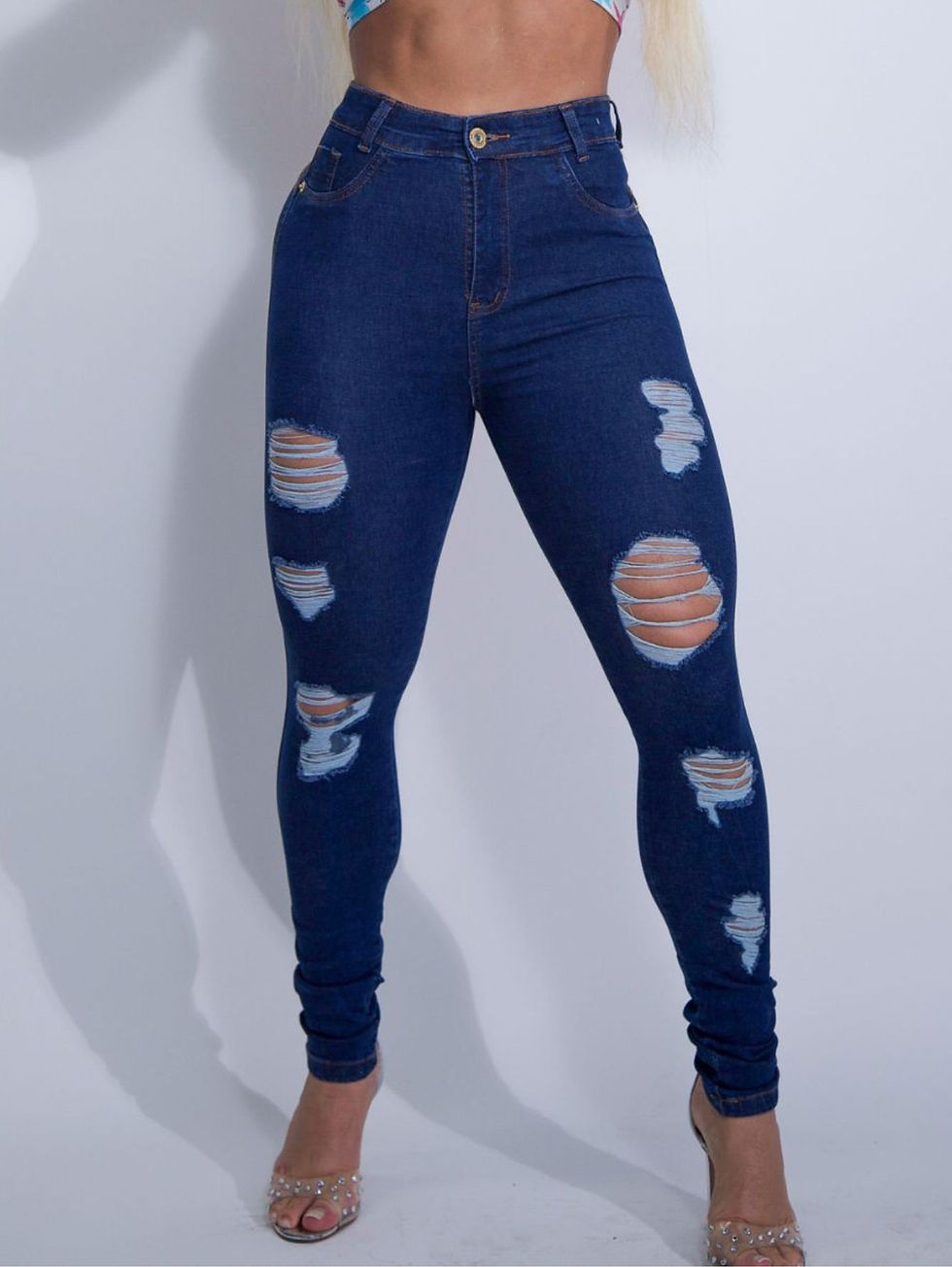Calça Jeans Premium New Vintage Laser Cos Alto Com Laycra