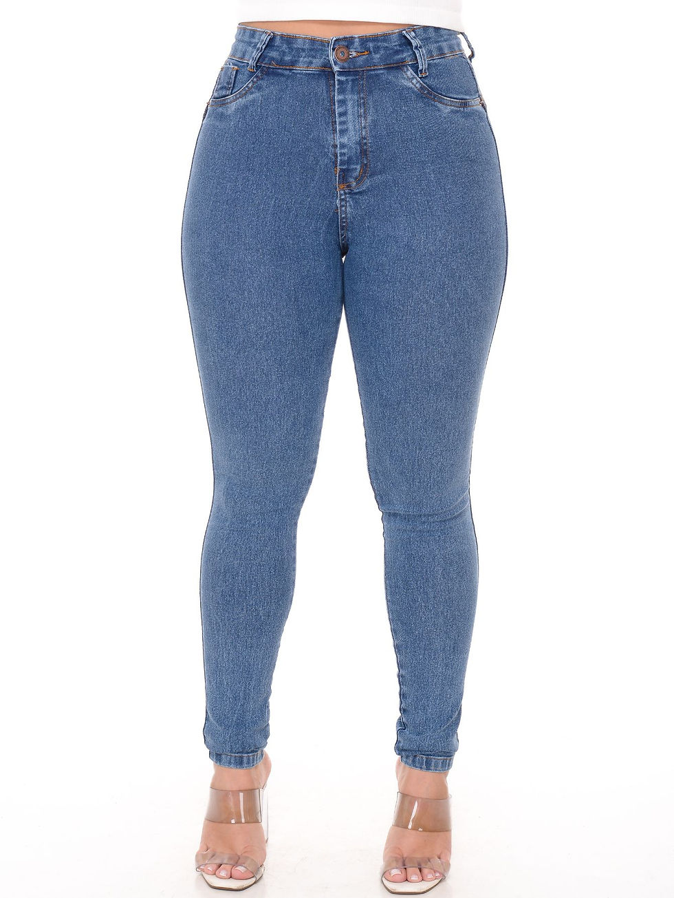 Calça Jeans Feminina Classica Tradicional Marmorizada Com Levanta Bumbum