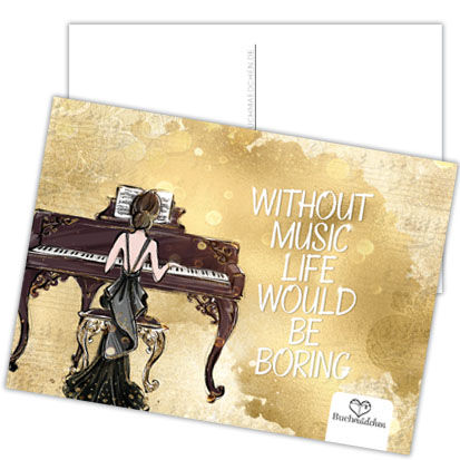Postkarte »Without Music Life Would Be Boring«