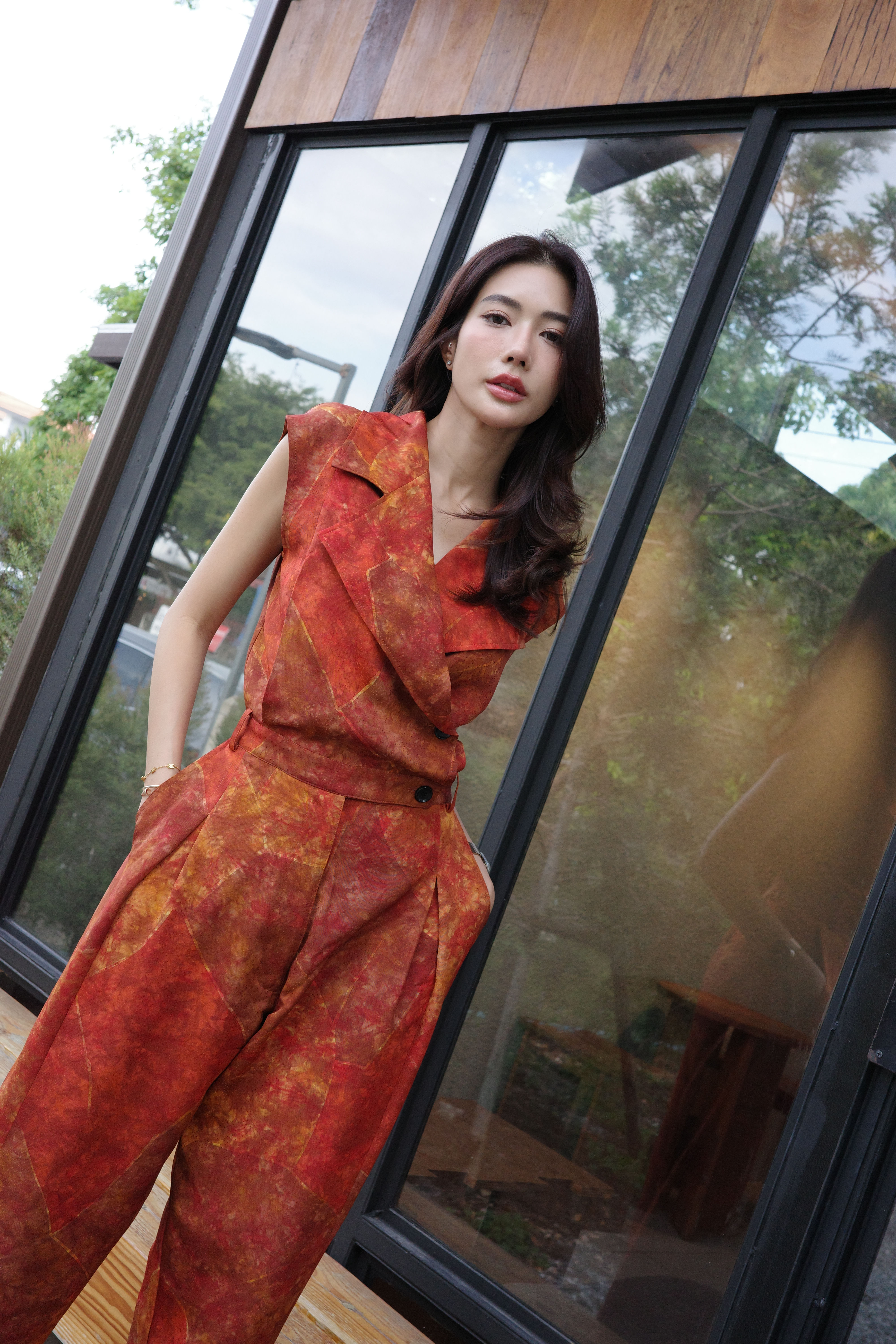 The modern Jumpsuit-Sleeveless(Terracotta Flare)