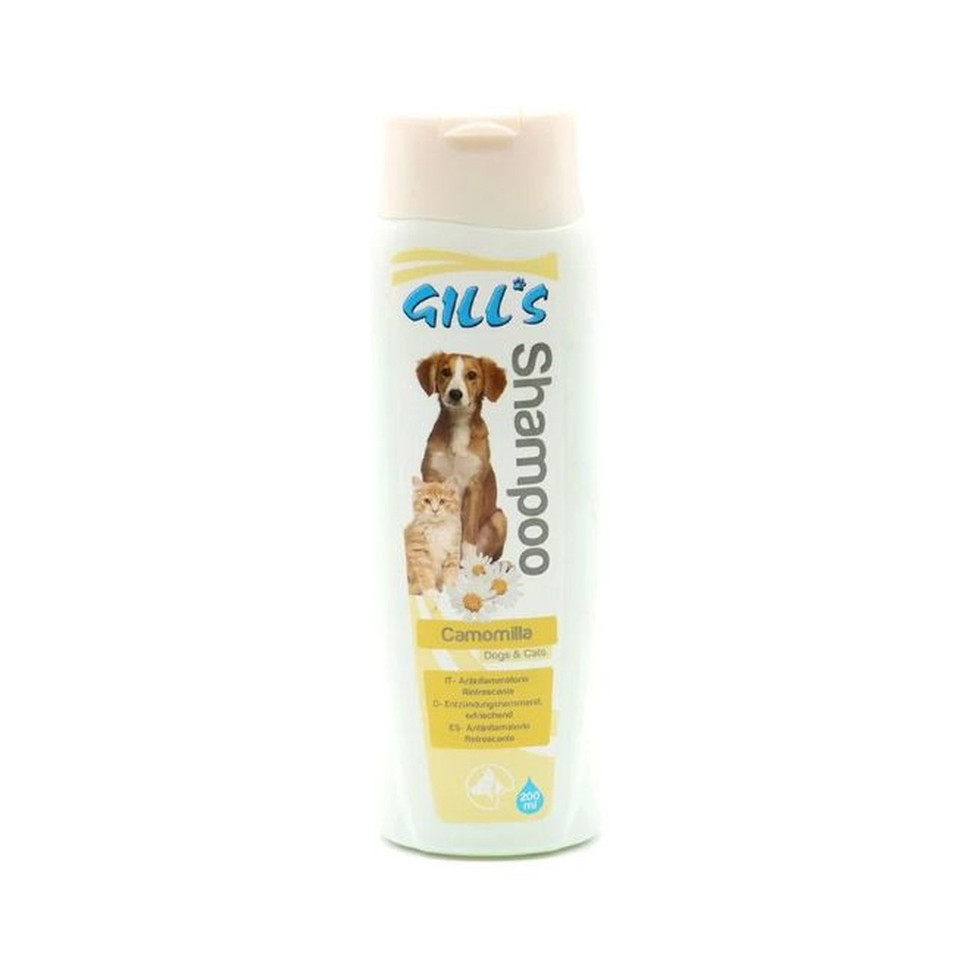 שמפו קמומיל מרגיע לכלבים וחתולים | 200 מ"ל | GILL’s גיל' | מותג באנגלית: GILL’s גיל'