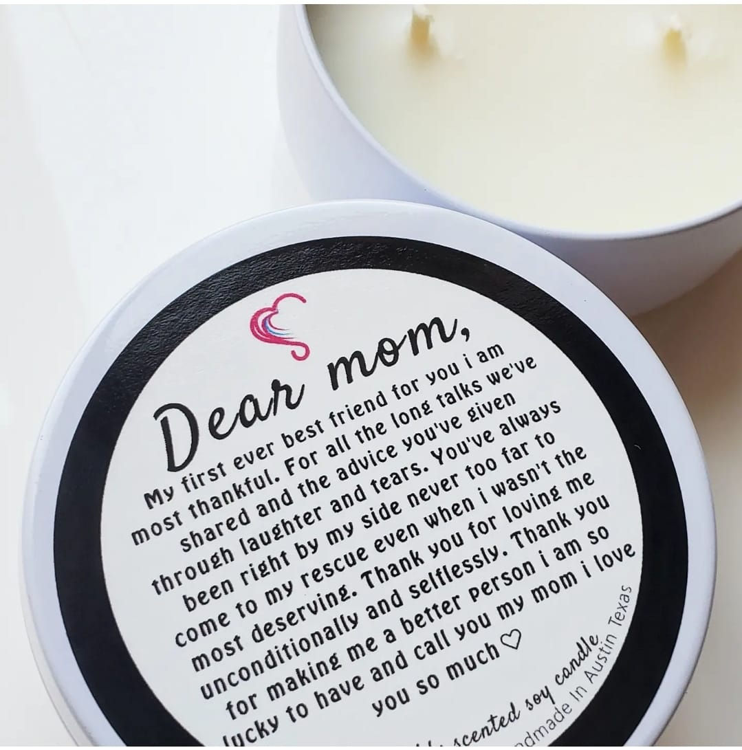 Dear mom soy candle click here