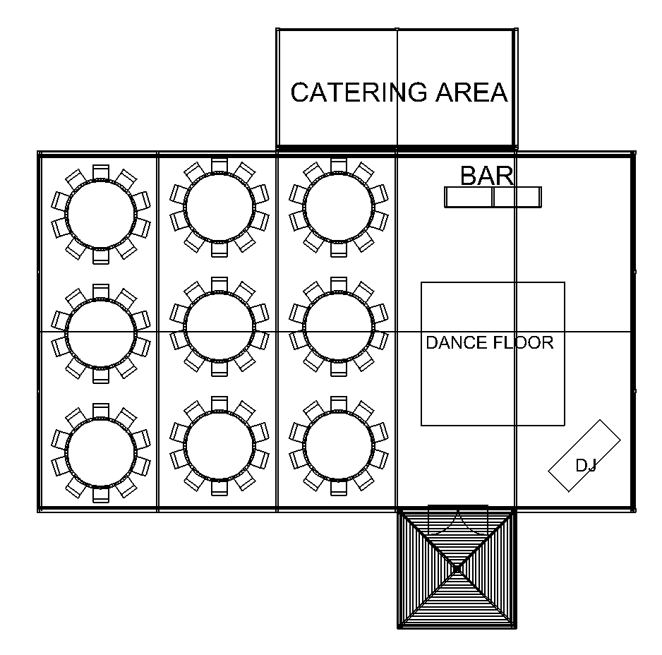 3D Layout Illustration of a Wedding Marquee