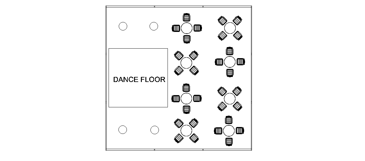 An Example Layout of a Marquee for 60 Wedding Guests